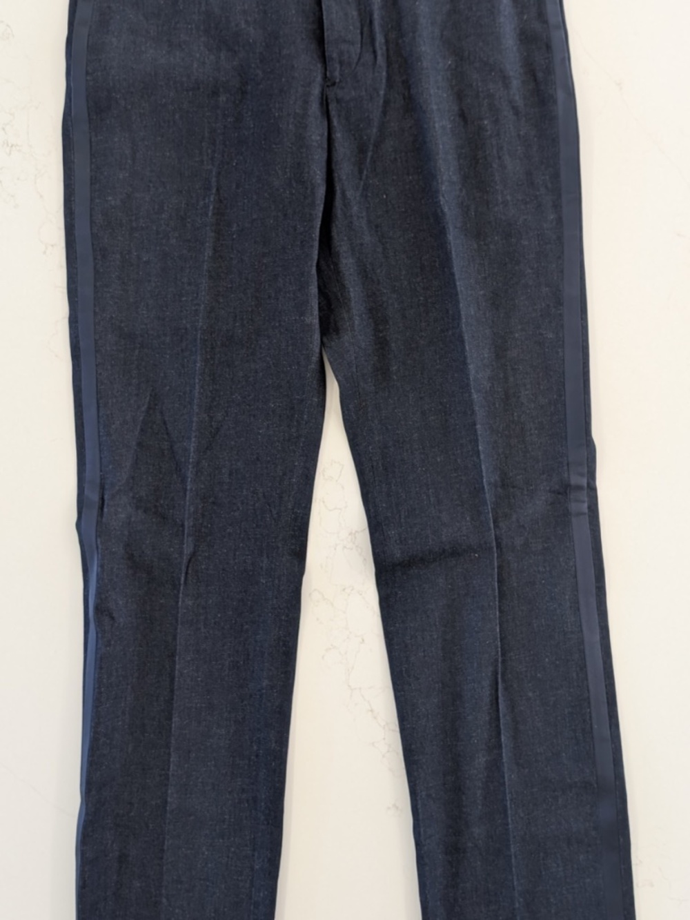 RRL Double RL Indigo Denim Tuxedo Trousers Size 34 Slim Fit